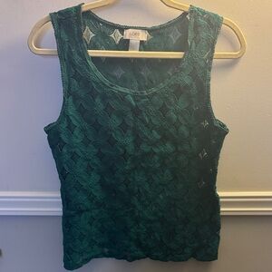 LOFT Teal Lace Tank Top